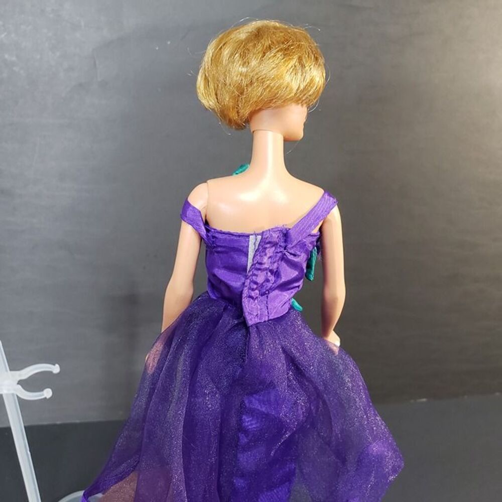 Vintage 90s Sound of Music Maria Barbie Doll in Purple Rose Evening Dress - Picture 5 of 8